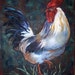 Rooster, Original Oil Painting, 20x24" wrap-around canvas