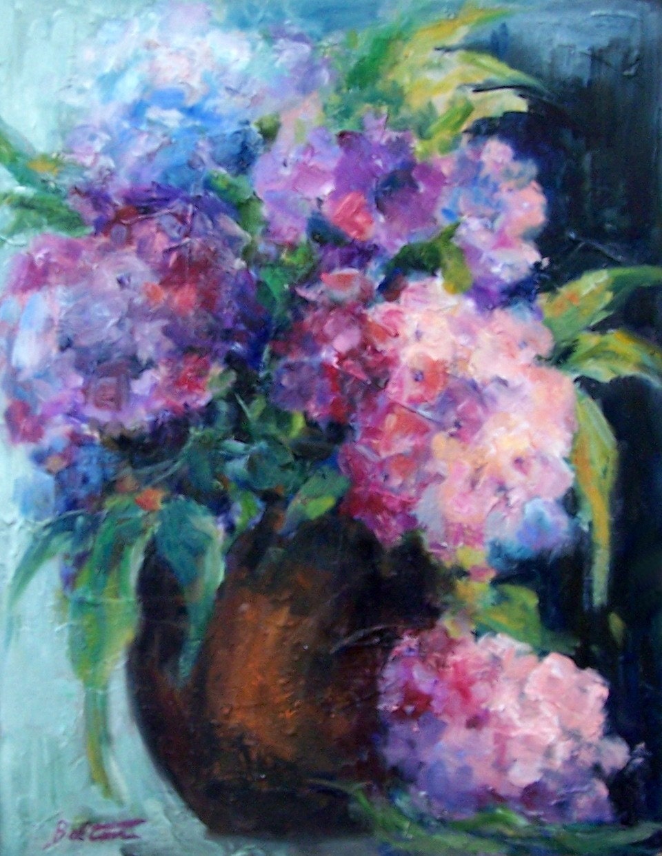 Hydrangea Flowers Oil Painting INVENTORY by ingridspaintings