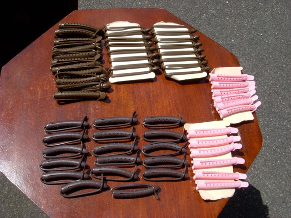 Vintage Set Of Rollers Curlers Soft Plastic Or Rubber Flexible