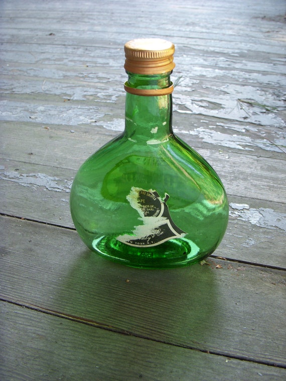 Download Vintage Green Glass Mini Wine Bottle Mateus White Still White Yellowimages Mockups