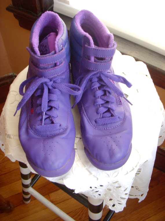 purple reebok high tops