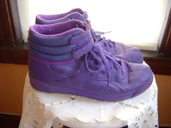 purple reebok high tops