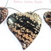 3 Piece Set Of Pink And Black JASPER Genuine Gemstone Heart Shaped Pendant And Focal Beads