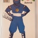 ChildsBoys size 4T to 14 UNCUT Mighty Morphin Power Rangers Blue Ninja Ranger Butterick 4181 Halloween Costume Sewing Pattern