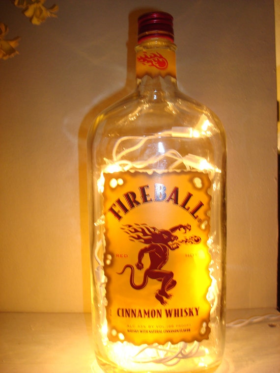 Fireball Cinnamon Whiskey Glass Bottle Light