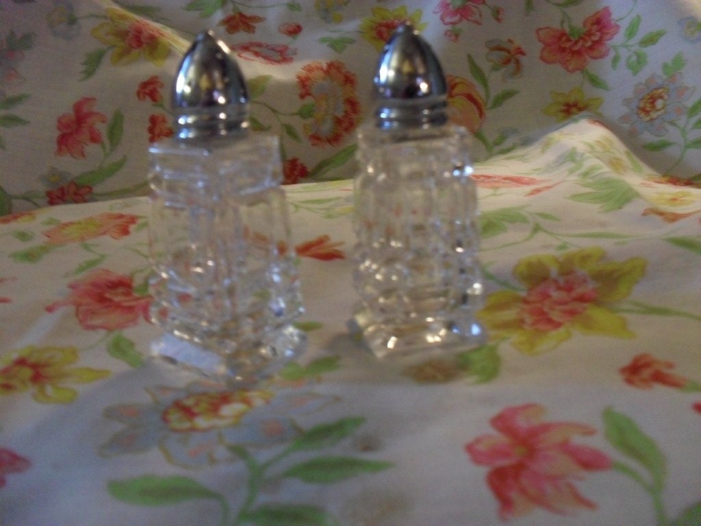 Crystal Irice Salt and Pepper Shakers REDUCED