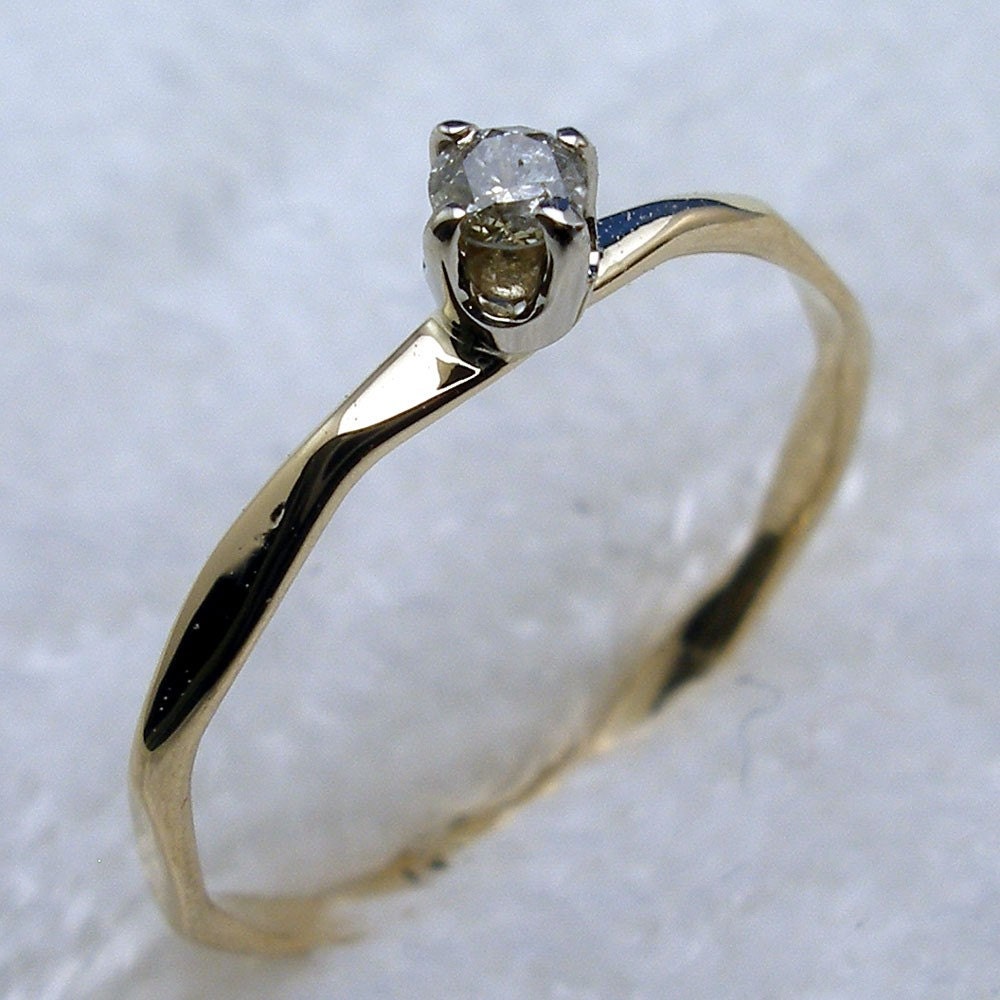 Size 00 14k Diamond Baby Keepsake Ring April Birthstone