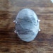 Tourmalinated quartz and sterling silver ring. Adjustable.