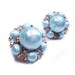 Vintage coro earrings - pastel blue clip on earrings