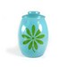Vintage Bartlett Collins cookie jar - aqua with lime green flower