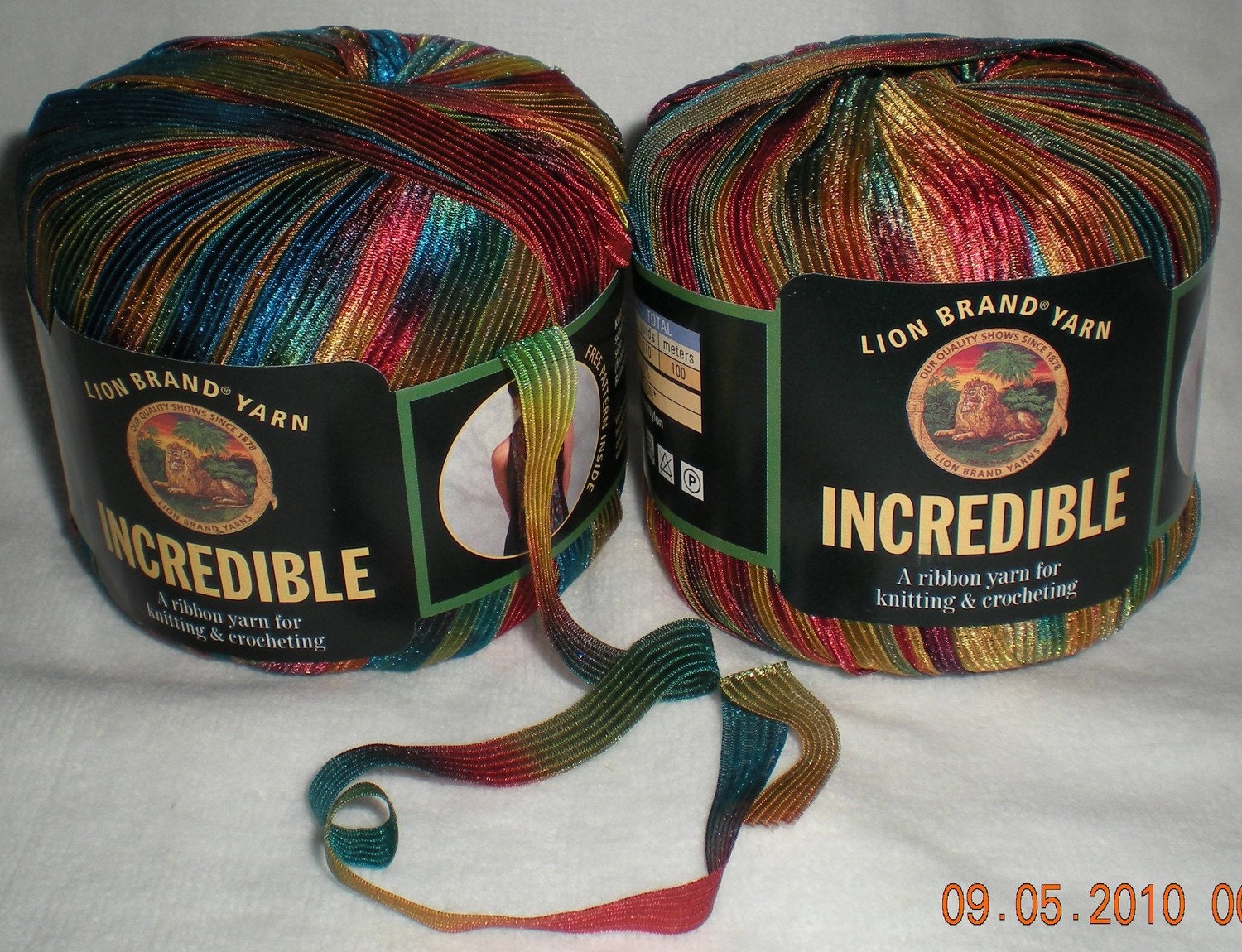 LION BRAND RIBBON YARN COPPER PENNY