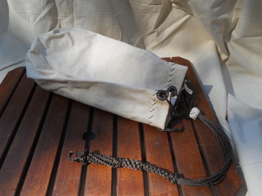 Traditional Sailor's White Canvas Ditty Bag by NautilusMaritime