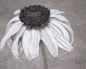 Items similar to Flower Print Art, Black and White Art Print, Flower