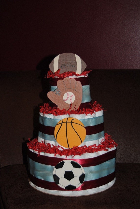 Items similar to Sports Theme Diaper Cake on Etsy