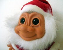 vintage large smiling Christmas red and white Santa suit bearded troll doll <b>...</b> - il_214x170.191684430