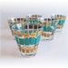 Reserved for Jeri Barware Tumblers Fred Press Gold AQUA Color Mid Century AToMiC Eames Era Vintage Estate