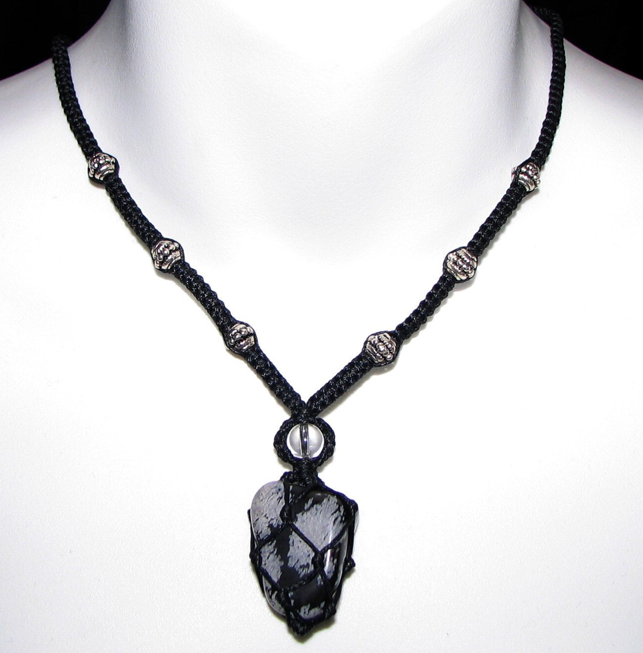 snowflake obsidian jewelry