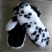 Hand Made Mittens, Fun Dalmaton Fur, New,Thick Fleece Lined, Hand details, Soft, and Warm, Black and White, Animal Print.