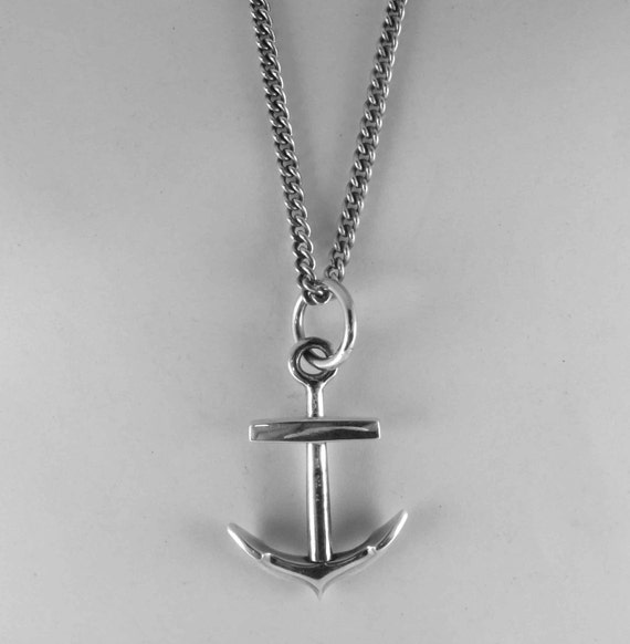 Items similar to Large Sterling Silver Anchor on Chain on Etsy