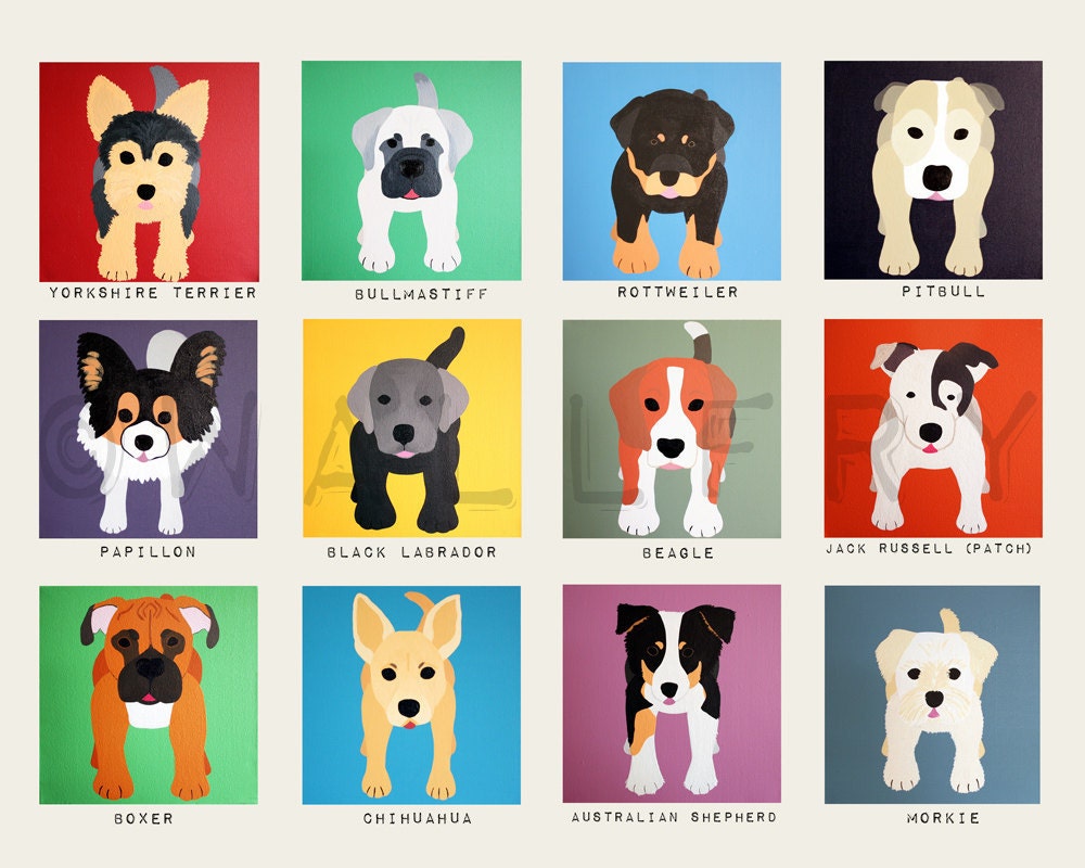 Dog wall prints Puppy dog themed nursery wall art Dog by