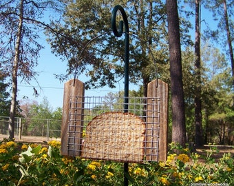 Bread or Toast Bird Feeder, Primitive Rustic Bird Feeder, Reclaimed Natural Weathered Wood, Wood Bird Feeder