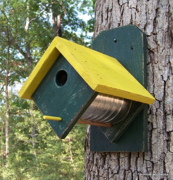 Coffee Can Birdhouse Primitive Rustic Recycled Weathered