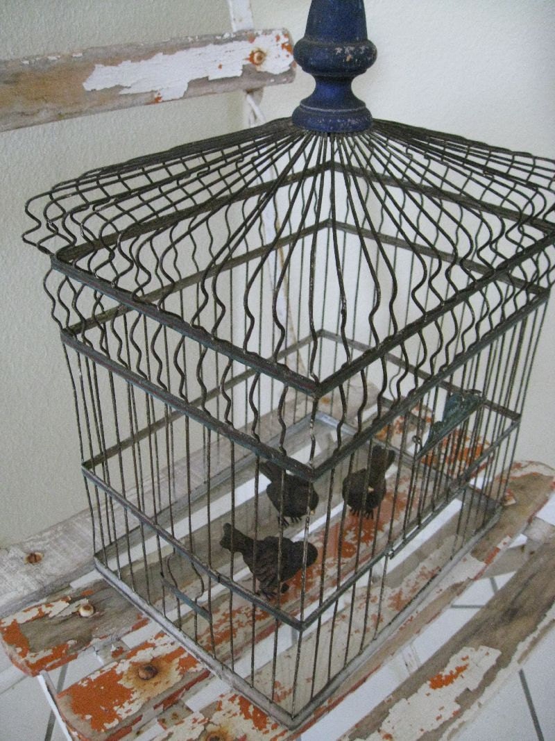 antique rustic wire bird cage decorative french by paprikarose antique rustic wire bird cage decorative french by paprikarose