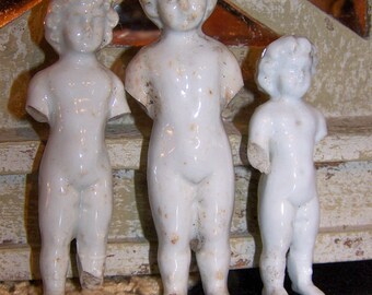 Antique Frozen Charlotte Dolls Altered Art Supplies Vintage Bisque Dolls Straight from Germany 3 Large Frozen Charlotte Dolls