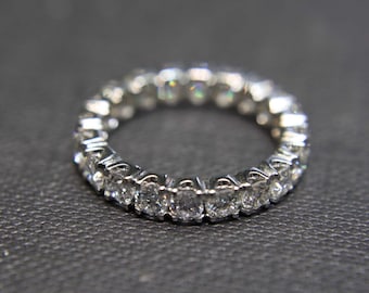 Wedding Band Anniversary Diamond Ring Eternity Rings in 14K White Gold, Diamond Eternity Band, Eternity Diamond Band, Engagement Ring, Gems