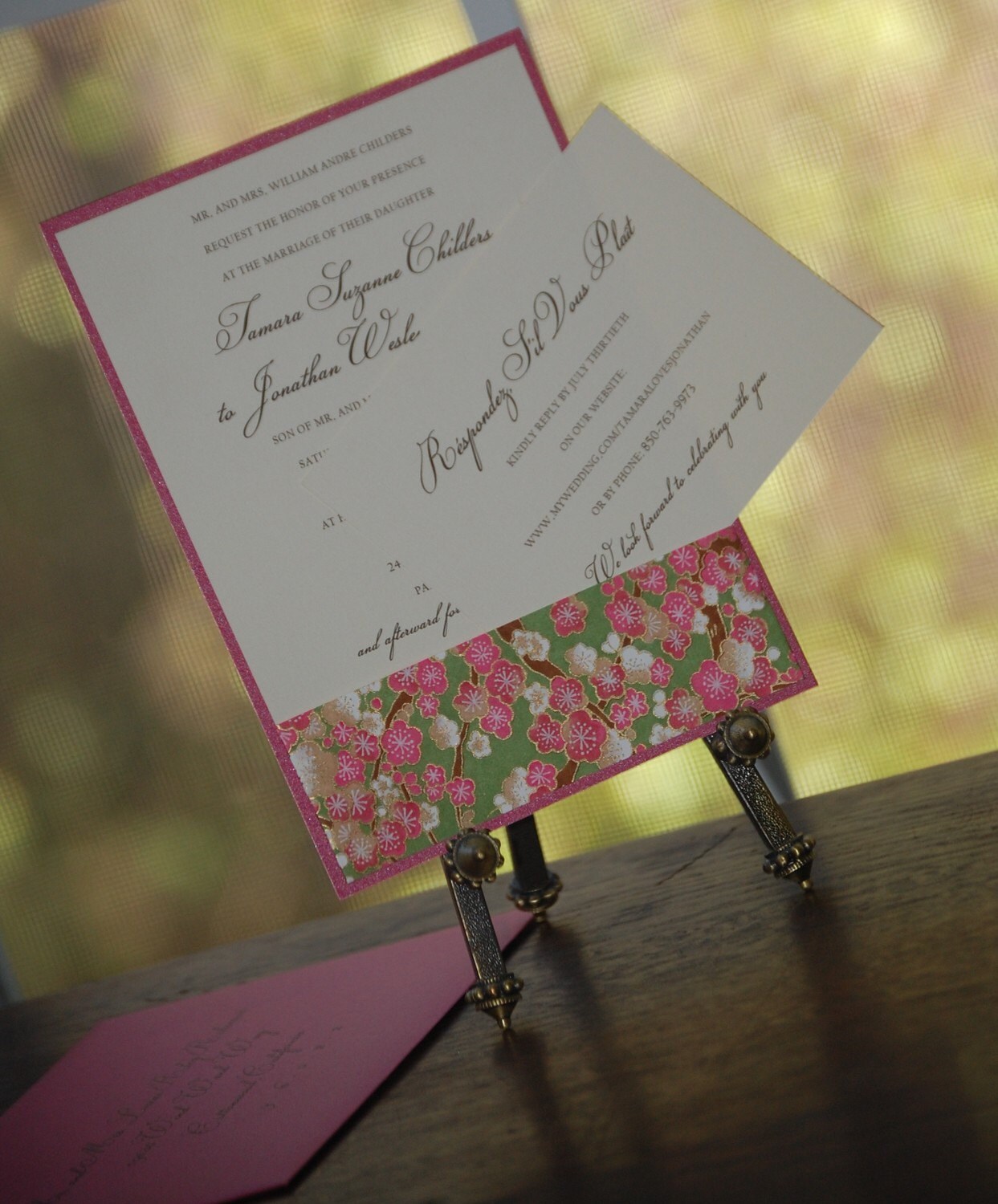 japanese chiyogami wedding invitation or announcement