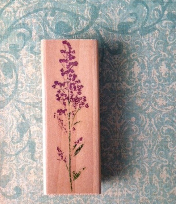 rubber stamp set FLOWER lavender flower NEW
