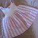 Cute Little Vintage Girls Hand Crocheted Dress Pink and White