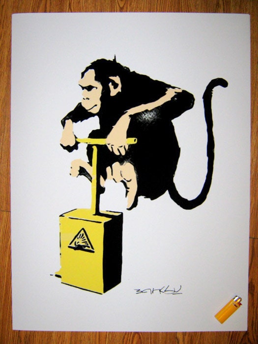 Banksy Custom Print / Poster 18x24 Monkey TNT