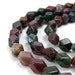 FANCY JASPER gemstone beads, 8mm to 10mm faceted tumbled pebbles, full strand (301S)