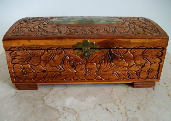 Antique Handcrafted Heirloom Jewelry Box Gift