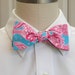 Men's bow tie in Lilly Pulitzer pink and blue "Making a Scene"