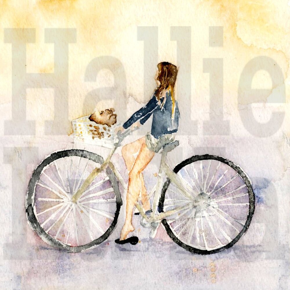 Legs on a Bike Watercolor Print