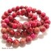 Impression Stone, Magenta-Red (Light), Gemstone Beads, Round, Smooth, 10mm, Small, Semiprecious Stone, 19pcs, Half-Strand - ID 389