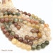 Multi Rutilated Quartz, Red/Green/Yellow, Round, Smooth, 8mm, Natural Gemstone Beads, Half Strand, 25pcs - ID 1026