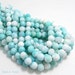 Agate Gemstone Beads, Sea Green-Blue and White, Fired, Round, Faceted, 8mm, Small, Half-Strand, 24pcs - ID 1064