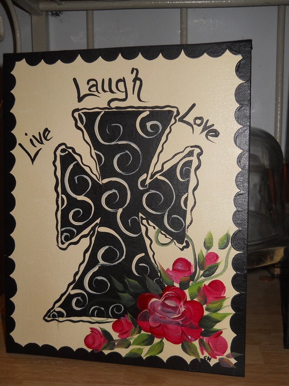 items similar to hand painted cross on 8 x 10 canvas live
