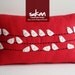 Sukan / Red Linen White Birds pillow covers - red lumbar pillow cover - linen pillow - wine birds pillow - nursery pillow - designer pillow
