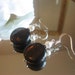DOLLAR DAYS - Coin Hypersthene and Freshwater Pearl Silver Dangle Earrings A0202