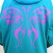 SALE 20 percent off Zip Front Hoodie in Turquoise with Eye of the Butterfly--Size XL