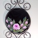 Decorative Wall Mirror with Pink Roses