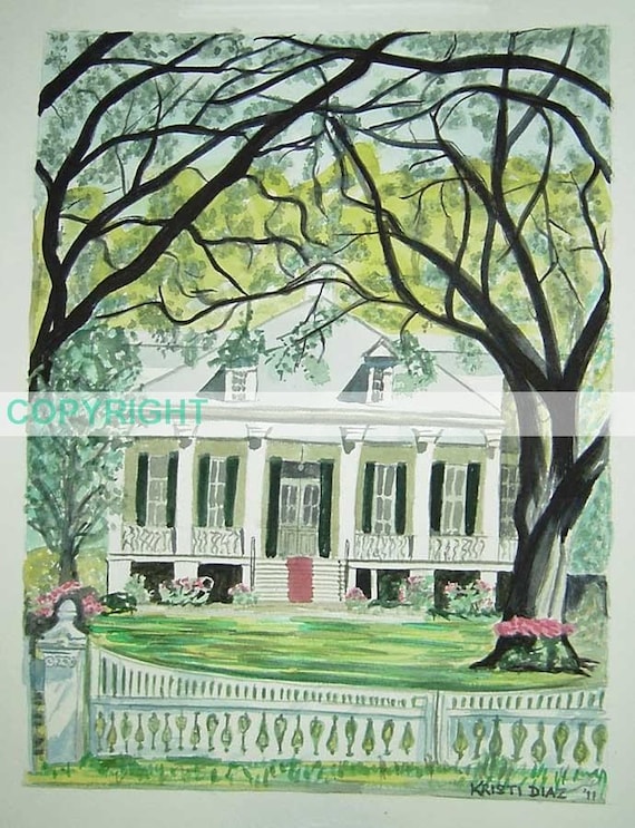 Tezcuco Plantation 11 X 14 Signed Art Print Louisiana