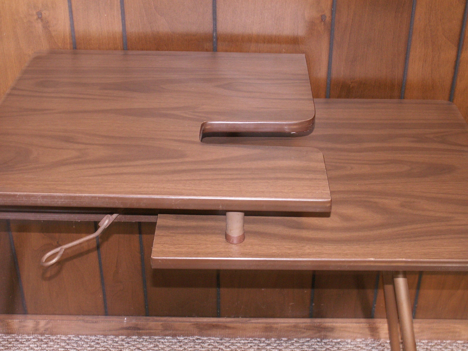 Vintage Wood Sewing Table with Folding Metal Legs Sirco Mfg.