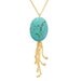 Long Turquoise Necklace - Silver or Gold
