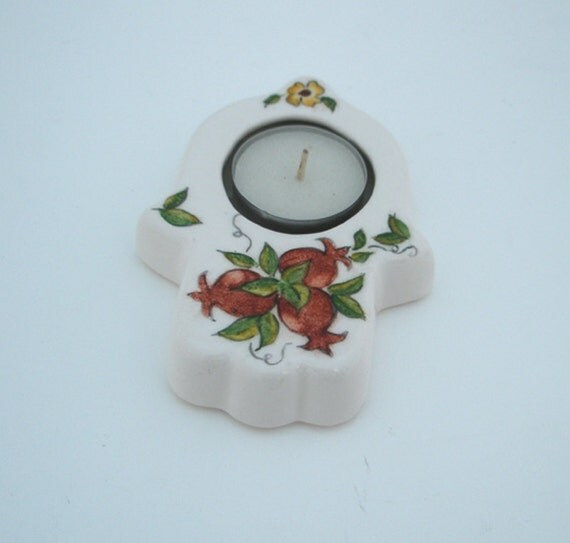 Items similar to Porcelain Pomegranate Candlestick on Etsy