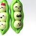 Kawaii Peas in Pod - Handmade in Polymer Clay